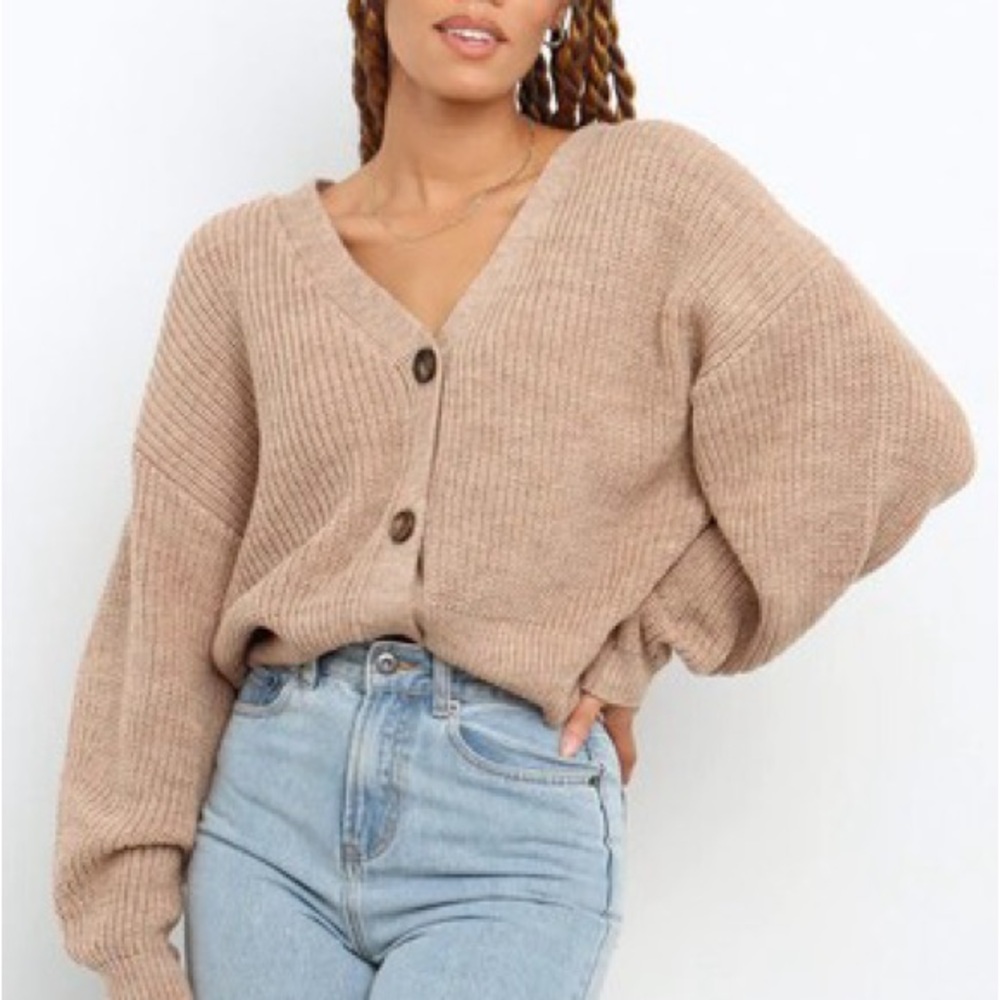 Petal & Pup Light Brown Lorne Cardigan Sweater